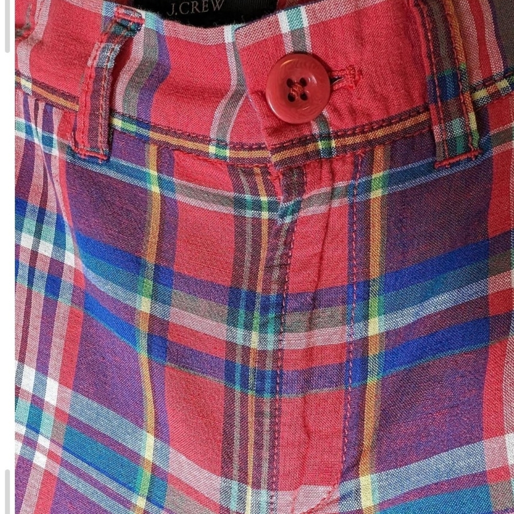 Pre-owned Women Plaid Red Shorts - Picture 5 of 6